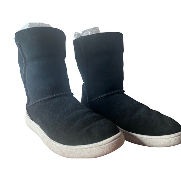 UGG Mika Black Pull on Suede Bootie Rubber Sole Women's 6 - Picture 2 of 14